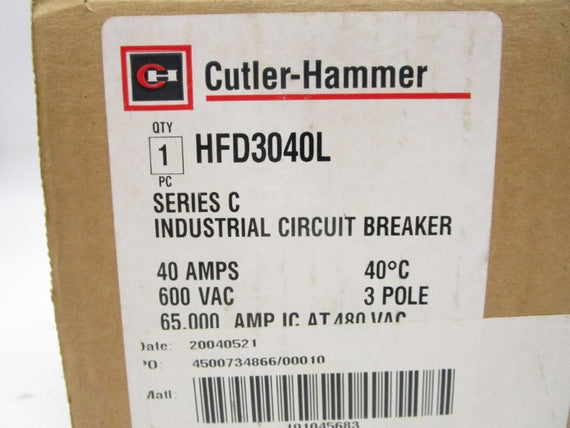 CUTLER HAMMER HFD3040L SER. C 600VAC 40A NSMP