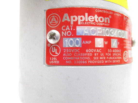 APPLETON ACP1034CD 600VAC 100A NSMP