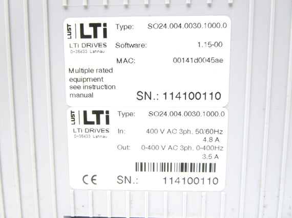 LTI SO24.004.0030.1000.0 400VAC 4.8A NSMP