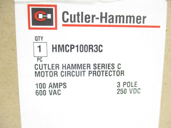 CULTER HAMMER HMCP100R3C SER. C 600VAC 100A NSMP