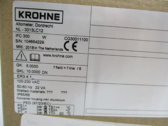 KROHNE NL-3313LC12 IFC300W 100-230VAC  NSMP