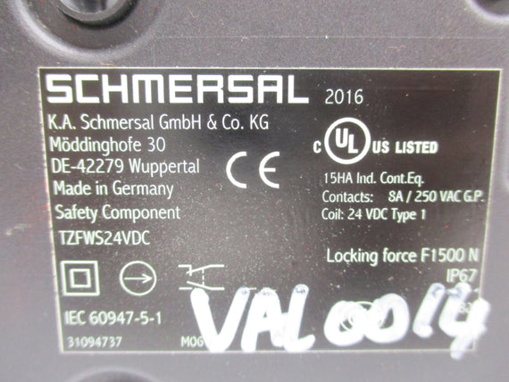 SCHMERSAL TZFWS24VDC 24VDC 8A NSNP