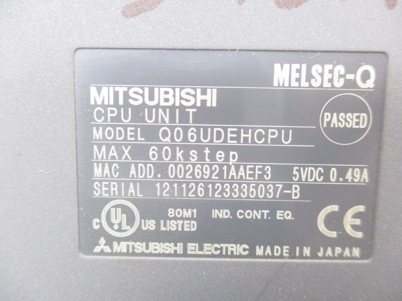 MITSUBISHI Q06UDEHCPU 5VDC 0.49A (AS PICTURED) NSNP – MRO Global