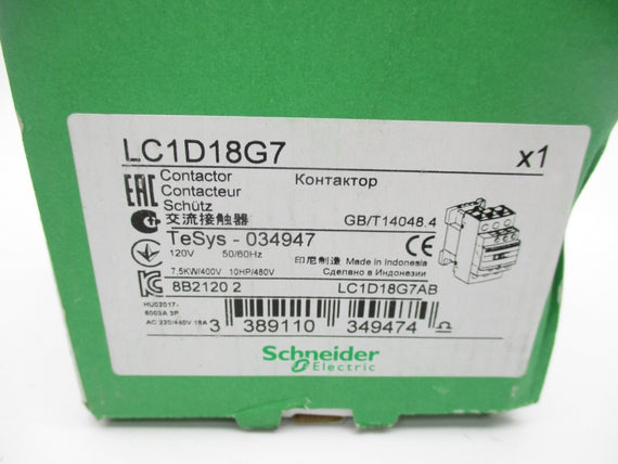 SCHNEIDER ELECTRIC LC1D18G7 120V NSMP