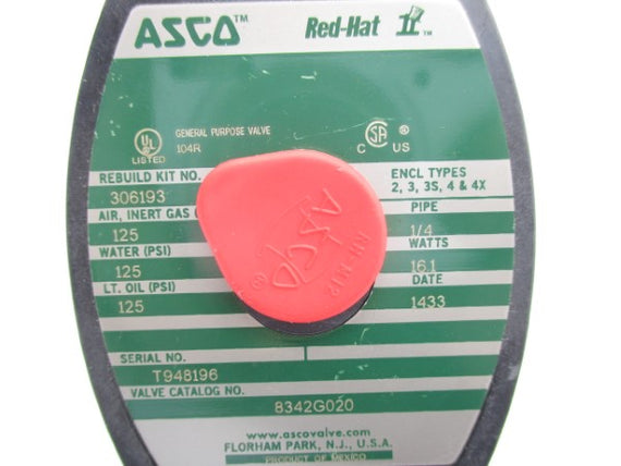 ASCO 8342G020 120V 125PSI 1/4" (AS PICTURED) NSNP