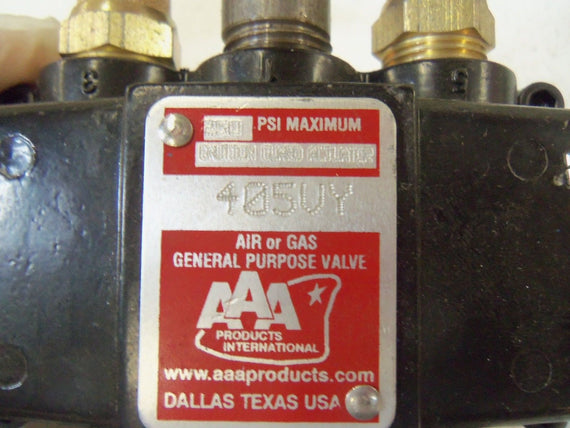 AAA AIR OR GAS GENERAL PURPUSE VALVE 405VY *USED*