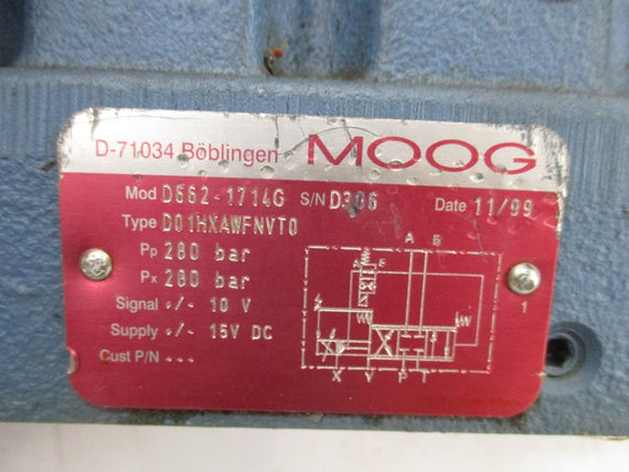 MOOG D662-1714G 15V 280BAR UNMP