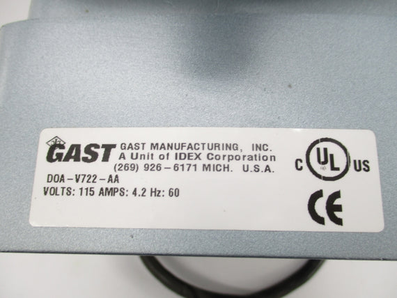 GAST DOA-V722-AA 115V 4.2A (AS PICTURED) NSNP