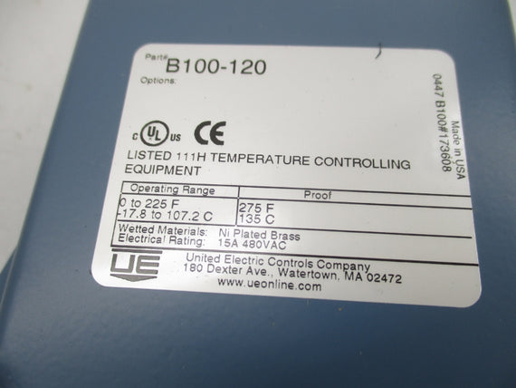 UNITED ELECTRIC B100-120 480VAC 15A NSMP