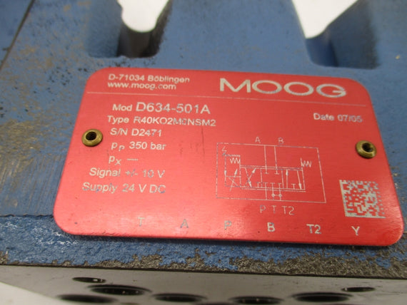 MOOG D634-501A R40KO2M0NSM2 24VDC UNMP