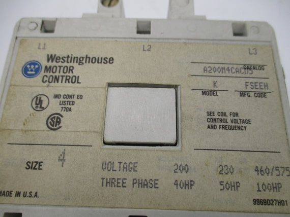 WESTINGHOUSE A200M4CACD5 110/120V NSNP