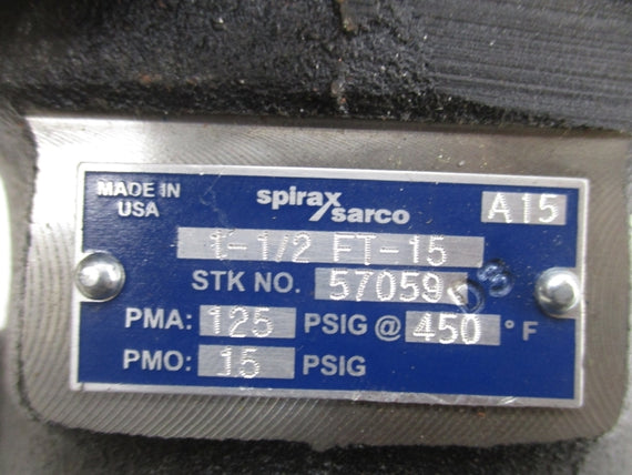 SPIRAX SARCO 57059 FT-15 125PSI 1-1/2" UNMP