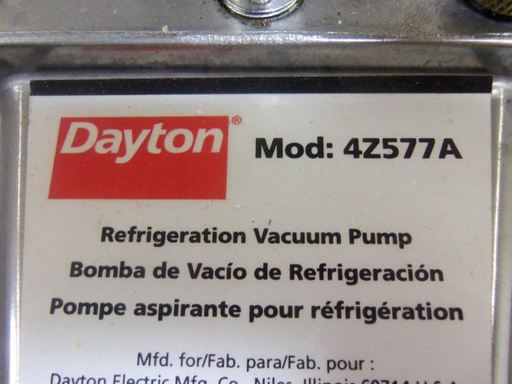 DAYTON 4Z577A REFRIGERATION VACUUM PUMP *NEW IN BOX*