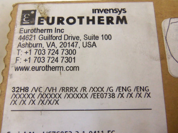 EUROTHERM 32H8/VC/VH/RRRX/R/XXX/G/ENG/ENG/XXXXX/XXXXX/XXXXX/EE0738/X/X/X/X/X/X/