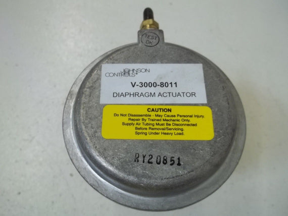 JOHNSON CONTROLS V-3000-8011 DIAPHRAGM ACTUATOR *USED*