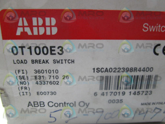 ABB 0T100E3 * NEW IN BOX *