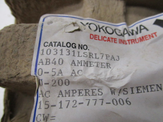 YOKOGAWA 103131LSR7PAJ 0-200A NSMP