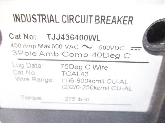 GENERAL ELECTRIC TJJ436400WL 240V 400A UNMP