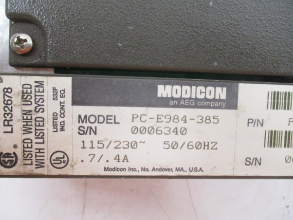 MODICON PC-E984-385 115/230V .7/.4A UNMP