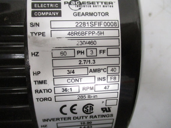 BODINE 48R6BFPP-5H 230/460V NSNP