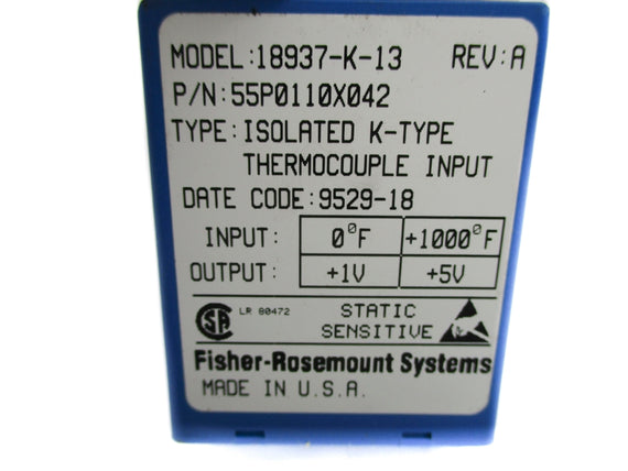 FISHER ROSEMOUNT 55P0110X042 18937-K-13 1000'F NUPI