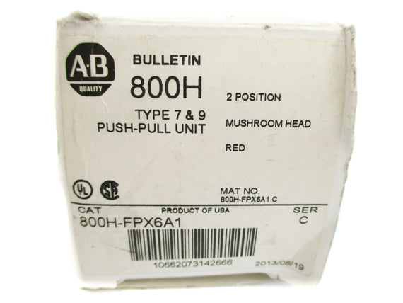 ALLEN BRADLEY 800H-FPX6A1 SER. C (WH) NSMP