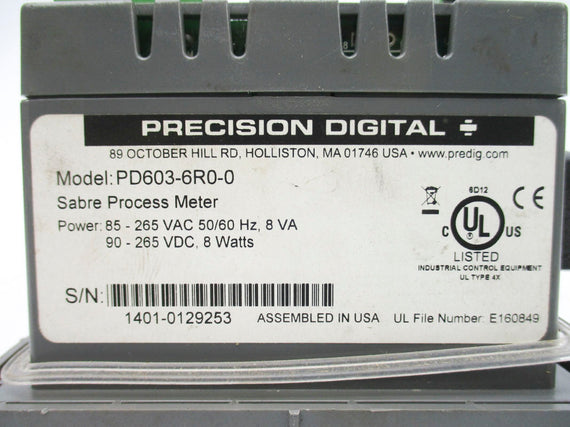 PRECISION DIGITAL PD603-6R0-0 85-265VAC 8VA UNMP