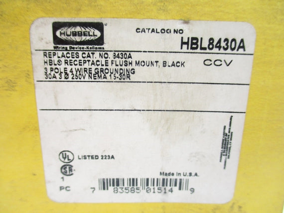 HUBBELL HBL8430A 250V 30A NSMP