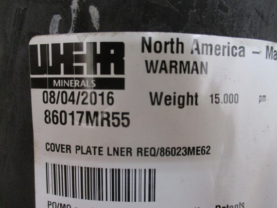 WARMAN COVER PLATE LINER 86017MR55 NSNP