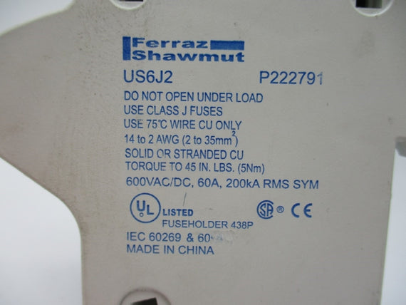 FERRAZ SHAWMUT US6J2 600VAC/DC 60A NSNP