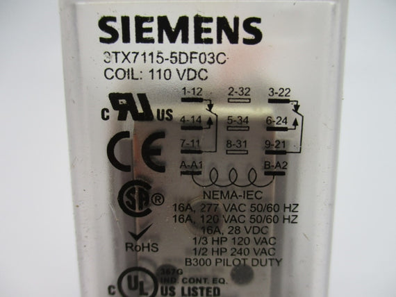 SIEMENS 3TX7115-5DF03C 110VDC 16A NUPI