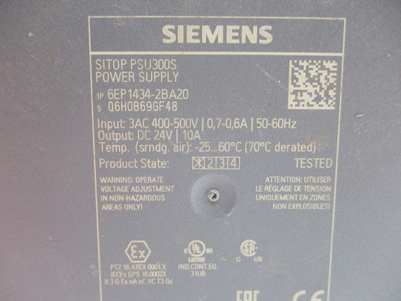 SIEMENS 6EP1434-2BA20 24VDC 10A NUPI