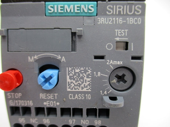 SIEMENS 3RU2116-1BC0 24VDC 1.4-2A NUPI