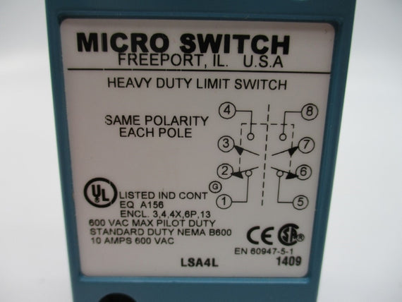 MICRO SWITCH LSA4L 600VAC 10A NSNP