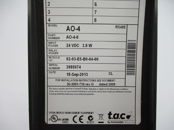 SCHNEIDER ELECTRIC AO-4-8 AO-4 24VDC NSNP