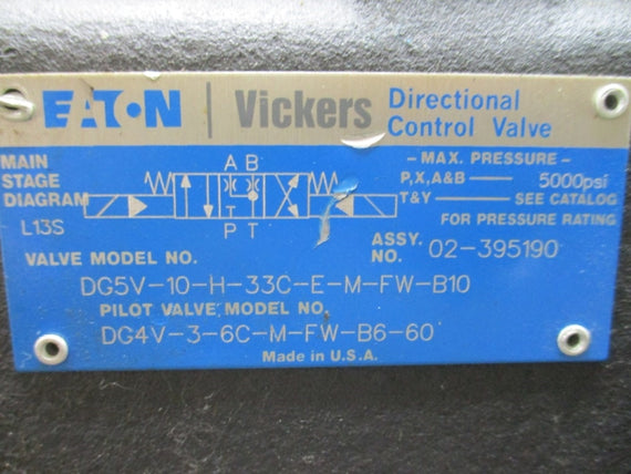 EATON VICKERS DG5V-10-H-33C-E-M-FW-B10 02-395190 110/120V 5000PSI NSNP