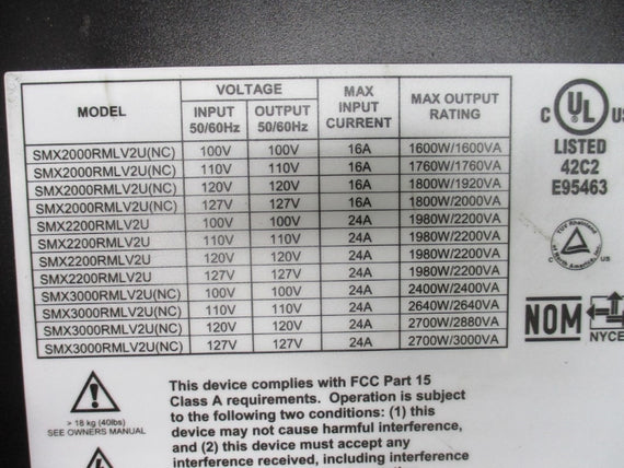 APC SMX3000RMLV2U 120/127V 24A UNMP