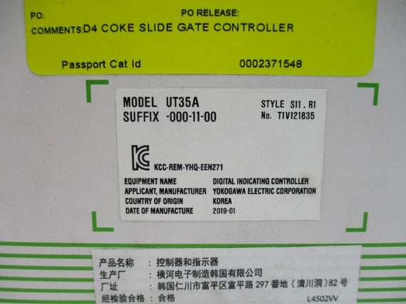 YOKOGAWA UT35A-000-11-00 100-240VAC -10'-+50'C NSMP