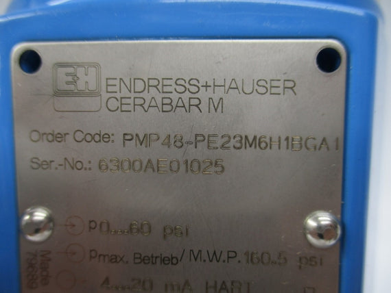 ENDRESS+HAUSER PMP48-PE23M6H1BGA1 30VDC 0-60PSI NSNP