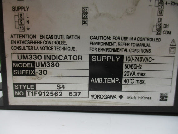 YOKOGAWA UM330-30 100-240VAC NSNP