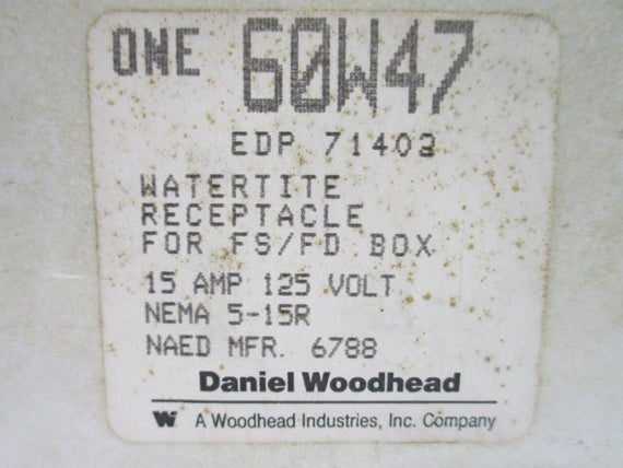 DANIEL WOODHEAD 60W47 125V 15A NSMP