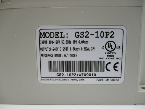 AUTOMATION DIRECT GS2-10P2 100-120V 6.0A NSMP