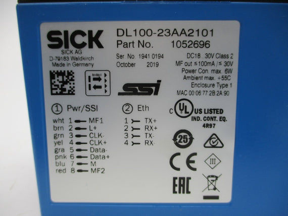 SICK DL100-23AA2101 1052696 18-30VDC NSMP