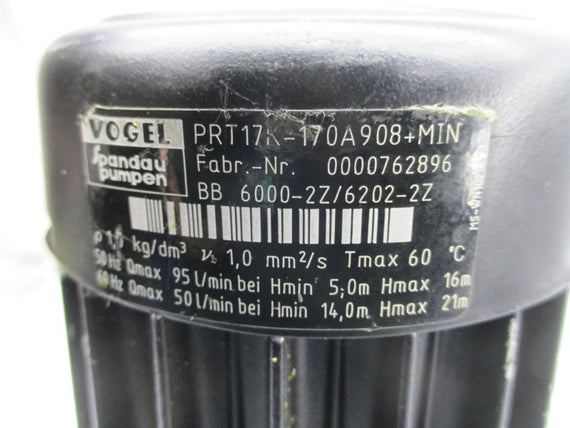 VOGEL PRT17K-170A-MIN 0000762896 DB63.23701-MIN 230/400V 1.73/1.49/0.36A UNMP