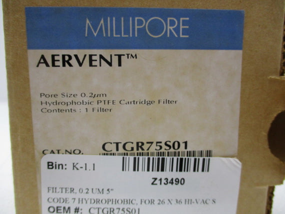 MILLIPORE CTGR75S01 CARTRIDGE FILTER * NEW IN BOX *