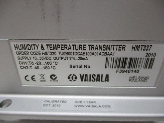 VAISALA HMT337 HUMIDITY AND TEMPERATURE TRANSMITTER * NEW IN BOX *