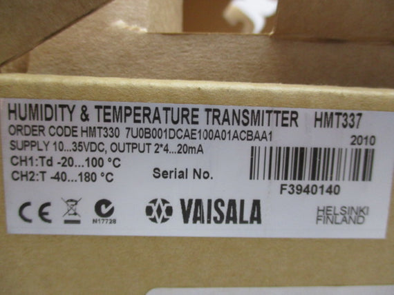 VAISALA HMT337 HUMIDITY AND TEMPERATURE TRANSMITTER * NEW IN BOX *