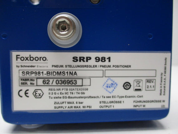 FOXBORO SRP981-BIDMS1NA VALVE POSITIONER * NEW IN BOX *