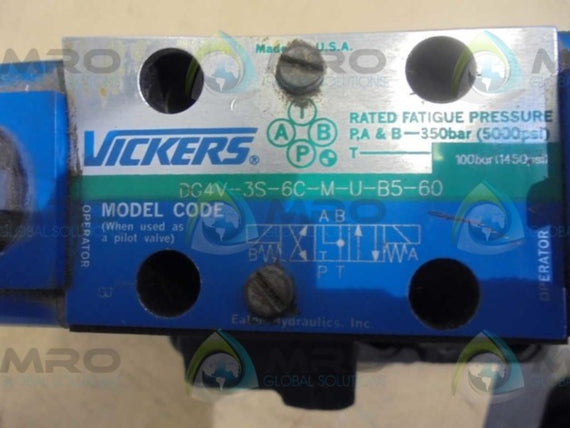 VICKERS  DG4V-35-6C-MU-B5-60 CONTROL VALVE * NEW NO BOX *