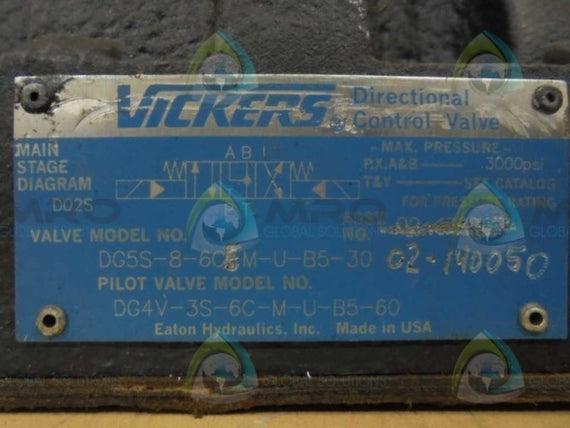 VICKERS  DG4V-35-6C-MU-B5-60 CONTROL VALVE * NEW NO BOX *